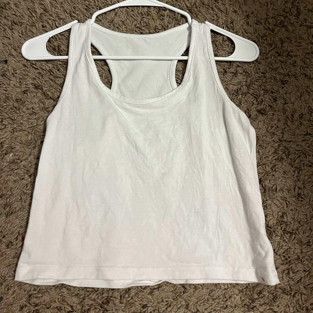 White Cropped Tank